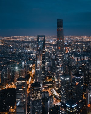 上海-旅拍-rooftop-航拍-light 图片素材