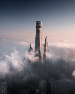 天空-航拍-中国-城市-陆家嘴 图片素材
