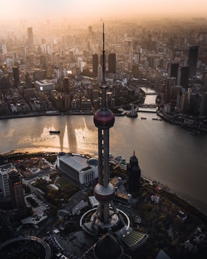 旅行-中国-城市-上海-航拍 图片素材