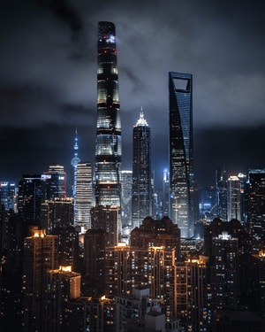 urban-上海-夜晚-城市-陆家嘴 图片素材