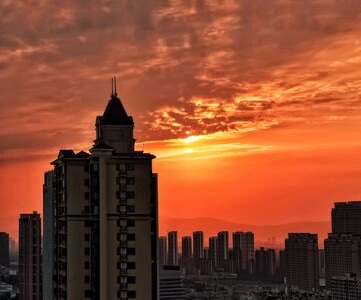 南昌-色彩-城市-建筑-日落 图片素材