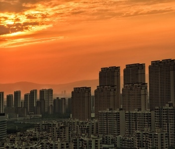 南昌-色彩-城市-建筑-日落 图片素材