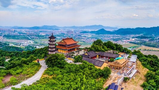 湘湖-景区-一览亭-先照寺-风光 图片素材