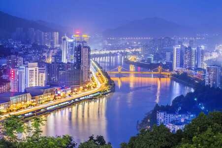 夜色-纪实-三明市-江面-江流 图片素材