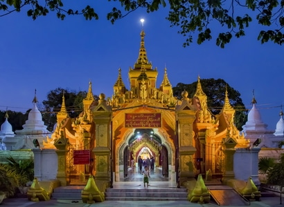 夜色-缅甸蒲甘-古建筑-房屋-夜景 图片素材