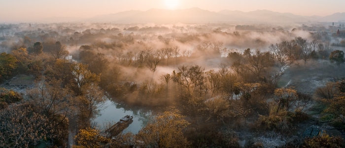 杭州-湿地-航拍-全景-旅行 图片素材