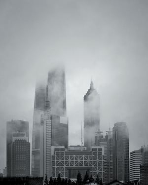 上海市-手机摄影-陆家嘴-天空-雨季 图片素材