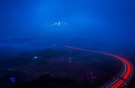 重庆-雾都-渝北-桥-车流 图片素材