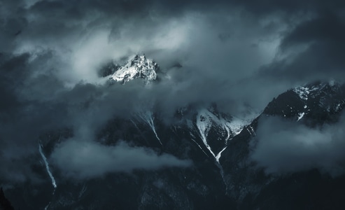 冰川-西藏-雾-云-云雾 图片素材