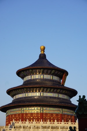 天坛公园-蓝天-桃花-丁香花-北京 图片素材