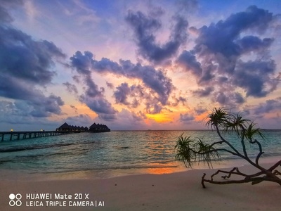 手机镜头里的马尔代夫安嘎嘎岛-马尔代夫风光-日落-沙滩-日出 图片素材