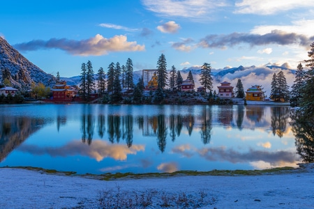 水-山-建筑-自然-风景 图片素材