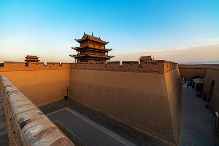 黄沙-天空-建筑-风景-古建筑 图片素材