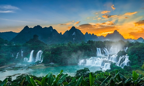 风光-旅行-绿色-水-德天瀑布 图片素材
