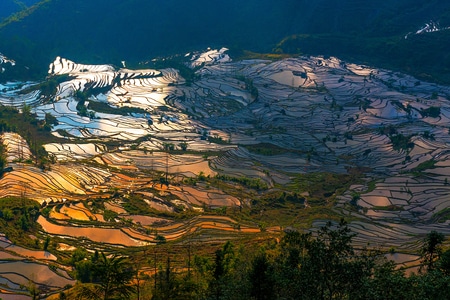 水-山-田-风光-风景 图片素材