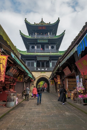建筑-人-路-阆中古城-古城 图片素材