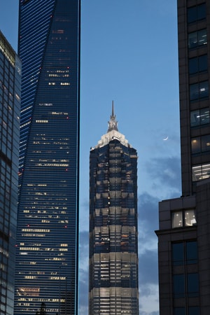 风光-建筑-蓝调-金茂大厦-建筑 图片素材