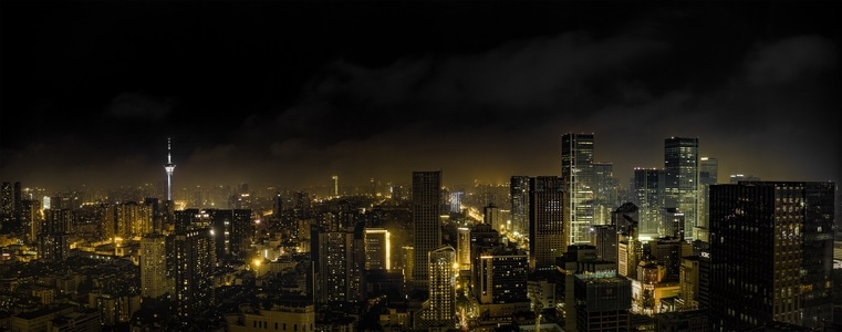 看你的城市-成都-夜景-黑金-索尼a7m2 图片素材