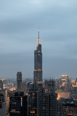 南京-紫峰-建筑-高楼-爬楼 图片素材