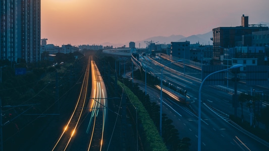 铁路-动车-和谐号-行驶-厦门 图片素材