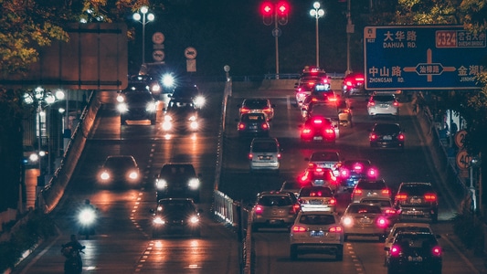 马路-十字路口-车流-堵车-塞车 图片素材