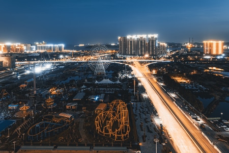 立交桥-马路-高空-爬楼-俯视 图片素材