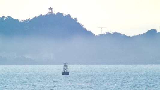 日落-海湾-汕头-港口-内海湾 图片素材