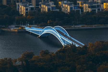 厦门-五缘湾-铁桥-五通灯塔-五缘湾 图片素材