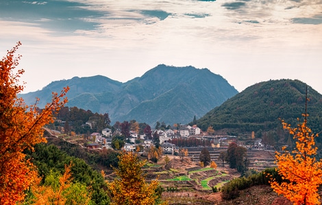 秋色-旅拍-风景-风光-房屋 图片素材