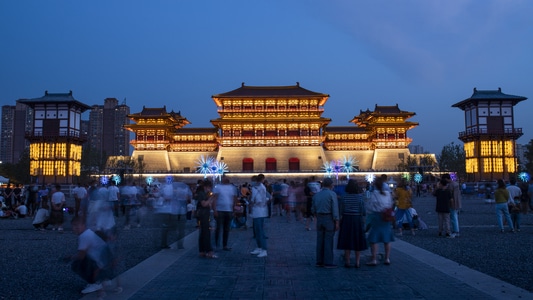 黄昏-傍晚-城市夜景-城市风光-天空 图片素材