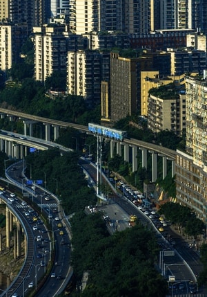 重庆-城市-轻轨-长江大桥-城市 图片素材