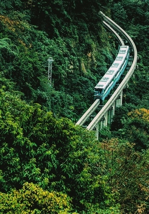 重庆-城市-交通-轻轨-长江大桥 图片素材