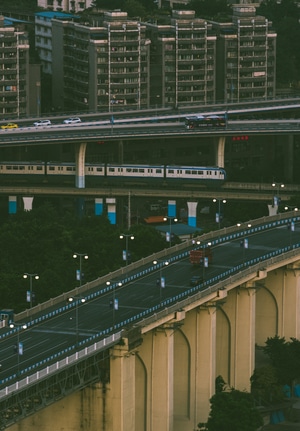 风光-城市-重庆-交通-轻轨 图片素材