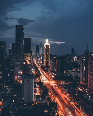 深圳-夜景-城市-色彩-建筑 图片素材