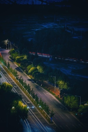 光影高新青春赋能-北京-城市-色彩-夜景 图片素材
