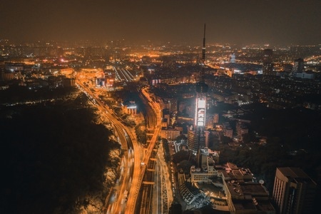 夜景-航拍-夜生活-夜景-城市 图片素材
