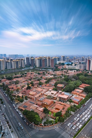 爬楼-风光-建筑-城市风光-五店市 图片素材