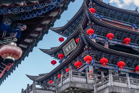 旅行-大理-建筑-大红灯笼-灯笼 图片素材