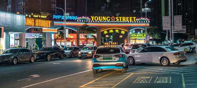 泉州-生活-夜景-汽车-夜景 图片素材