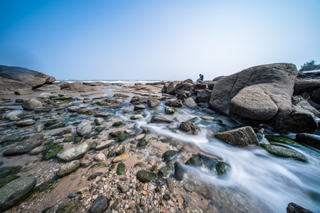 旅行-长曝光-风光-围头-海滩 图片素材