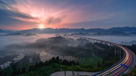 重庆-周家山大桥-车轨-旅游目的地-风光 图片素材