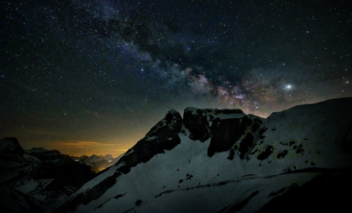 富士-银河-星空-阿尔卑斯-户外 图片素材