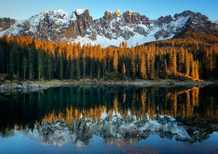 旅行-风光-意大利-多洛米蒂-卡雷扎湖 图片素材