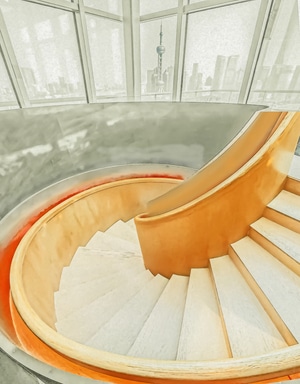 几何学-城市建筑风景-旋转-建筑小品-旋梯 图片素材