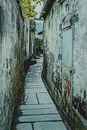 古村落-静谧-古镇-石板路-道路 图片素材