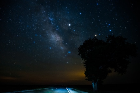 星空-路边-星野-旅行-夜景 图片素材
