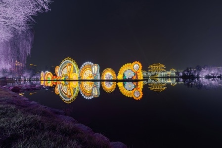 夜景-西安-芙蓉园-夜景-夜色 图片素材