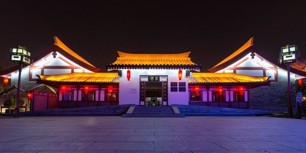 夜景-大唐芙蓉园-房屋-古建筑-夜景 图片素材