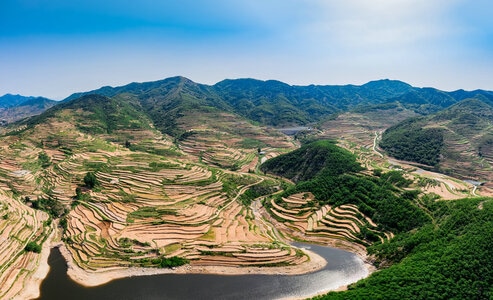 日照市-莒县梯田-风景-风光-梯田 图片素材