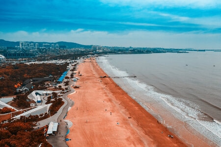 日照市-山海天海岸-城市风光-海-海面 图片素材